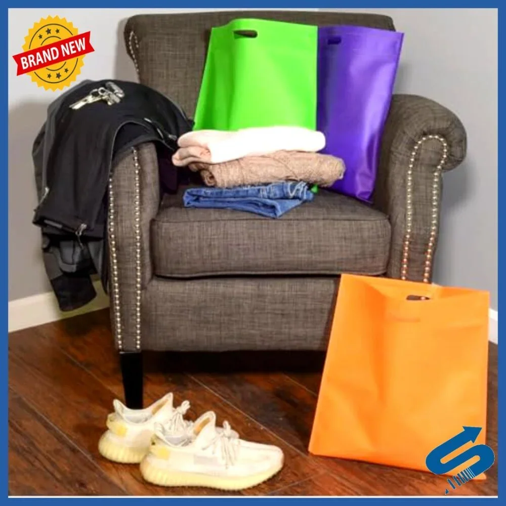 Bulk Pack Reusable Grocery Tote Bags Mega 50 Pack Large Cutout Handle